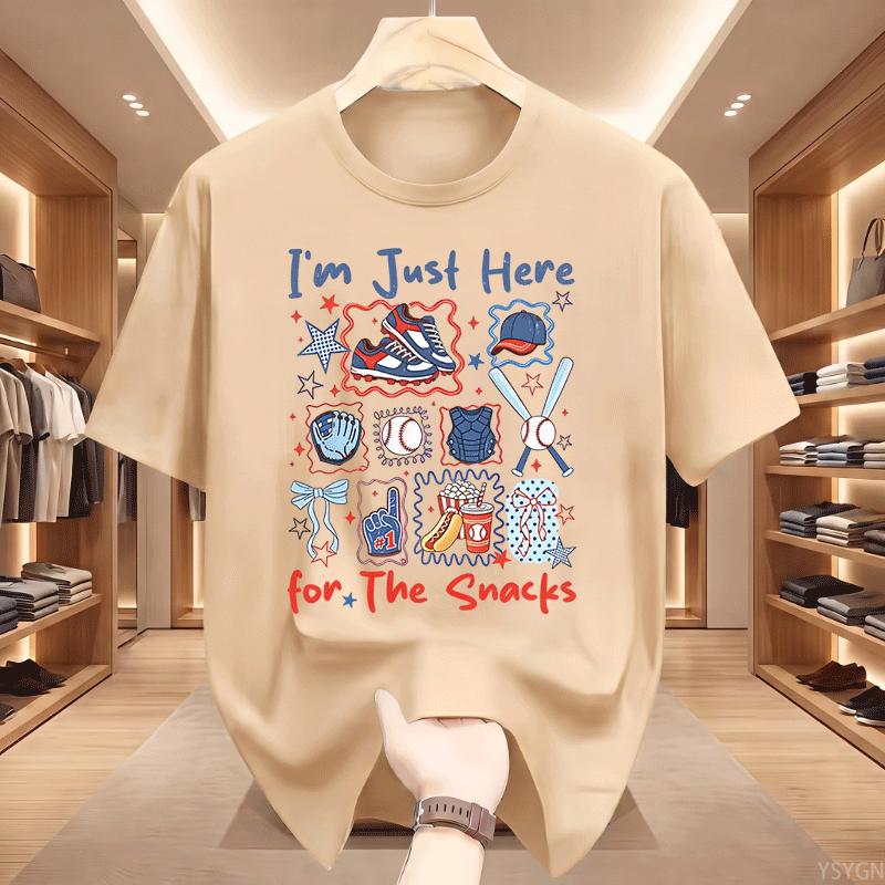 Baseball Snack Tshirt Funny Game Day Tee Cute Sporty Outfit Unisex Unisex Mom Gift Casual Cotton Short Sleeve Printed T Shirts