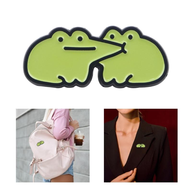 Delightful Frogs Pin Stylish Brooch Funny Brooch for Backpacks and Clothing Accessories Ideal for Kids and Adults