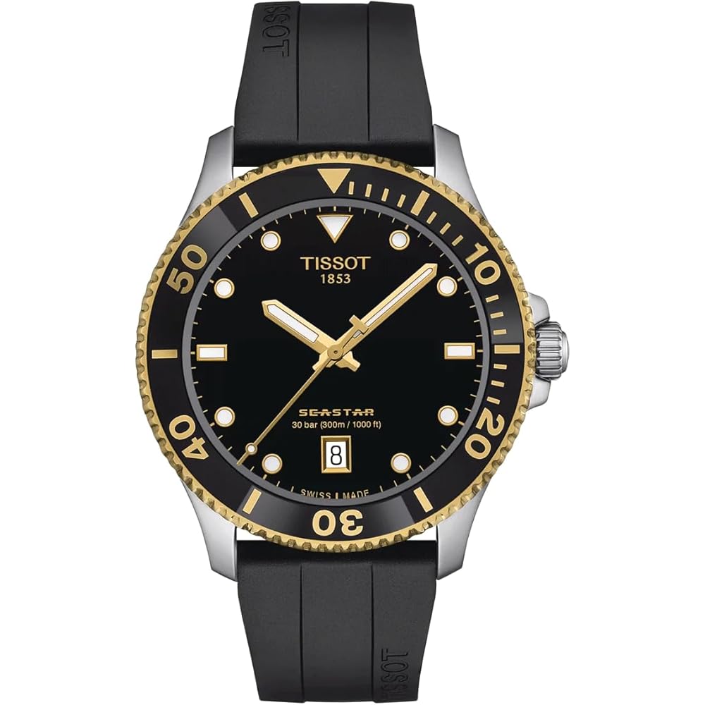 Tissot Seastar 1000 40mm Men's Watch Black Dial Rubber Strap T1204102705100