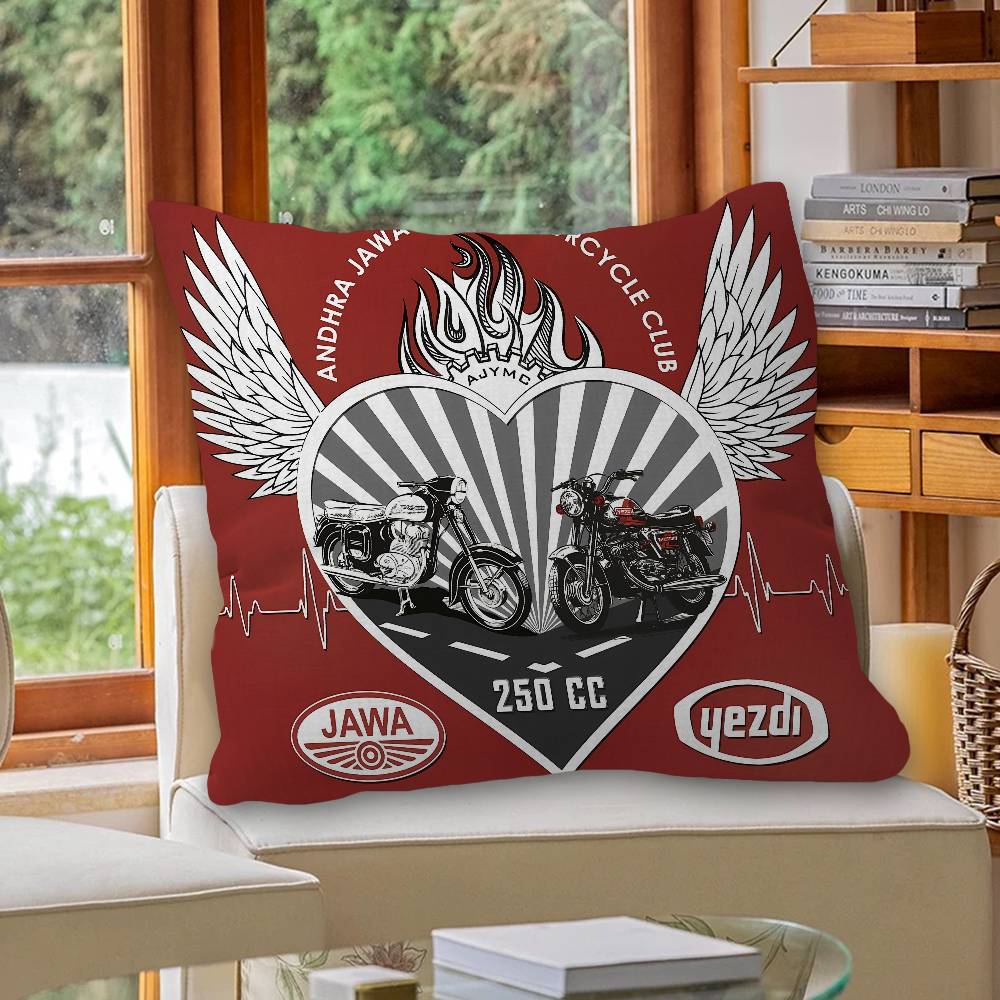 J-Jawas motorcycle logo printed Pillow Cover for Bedroom Room and Living Room Sofa Decorative Cushion Cover