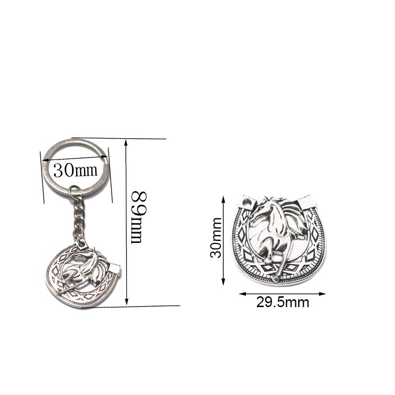 Keychain Holder Souvenirs Gift Vintage Antique Gold Silver Color Horse Pendant Accessories Gift Jewelry