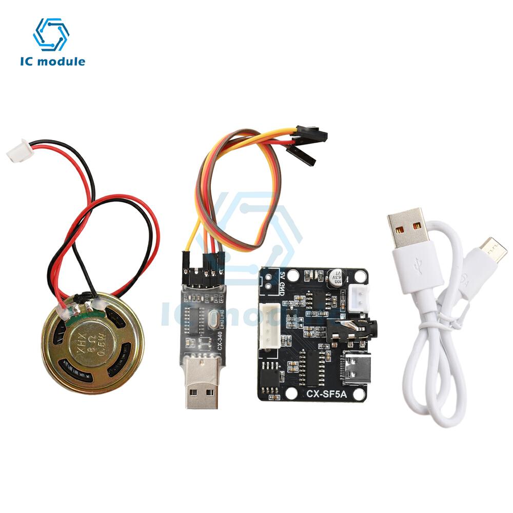 DC3.3-5.2V SF5A/ST5B Serial Port Mp3 Voice Chip Module Microcontroller Control Triggers Voice Module TF Card Custom Audio Module
