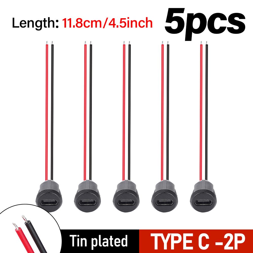 

Разъем USB Type-C гнездо 2 контакта Водонепроницаемое гнездо Разъем для быстрой зарядки Порт для зарядки Штекер для зарядки USB-C Кабель питания Line Connector&OTHER