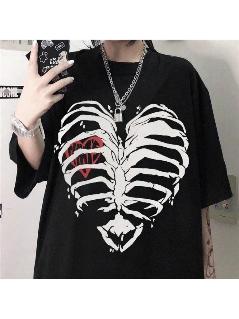Wounisex's T-Shirt Cool Interesting Letters Printed Tees Female Summer Tshirt Woman Round Neck Casual Tshirt Tops