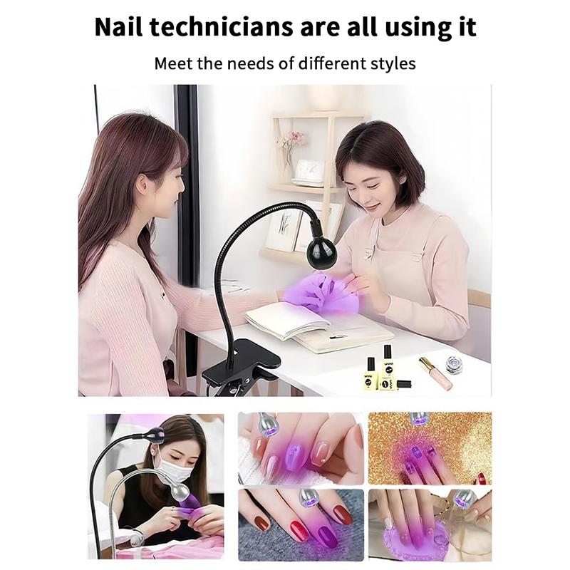 Nail Dryer Light Uv Nail Lamp For Drying Gel Nail Polish Foot Switch Clip-On Flexible Desk Mini Portable Usb For Diy Manicure