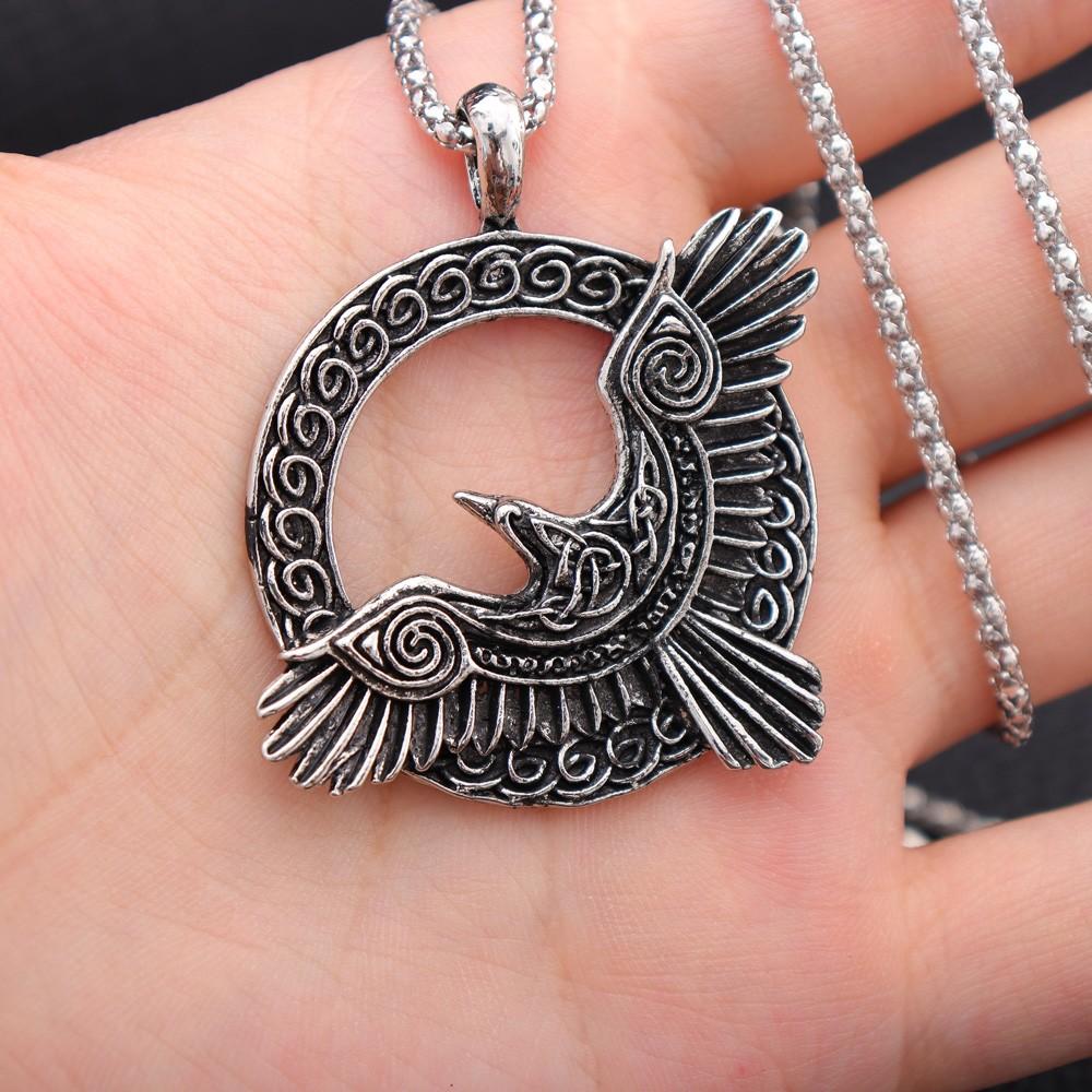 Vintage Nordic Rune Eagle Pendant Charm Men's Necklace Fashion Hip Hop Punk Accessories Jewelry Gift Dropship