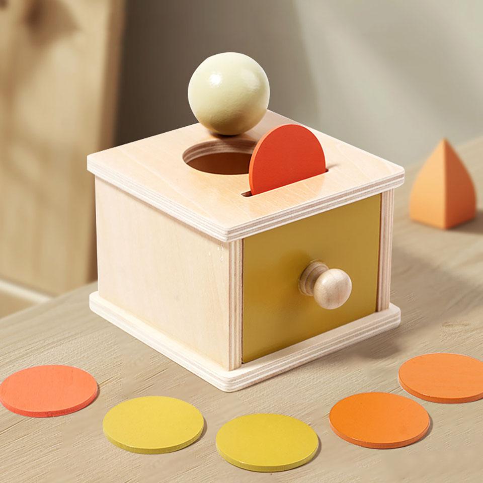 Montessori Wooden Car Toy House Throwing Game Color Sorting Shape Matching Ball Coin Drop Fine Motor Training Educational Toys