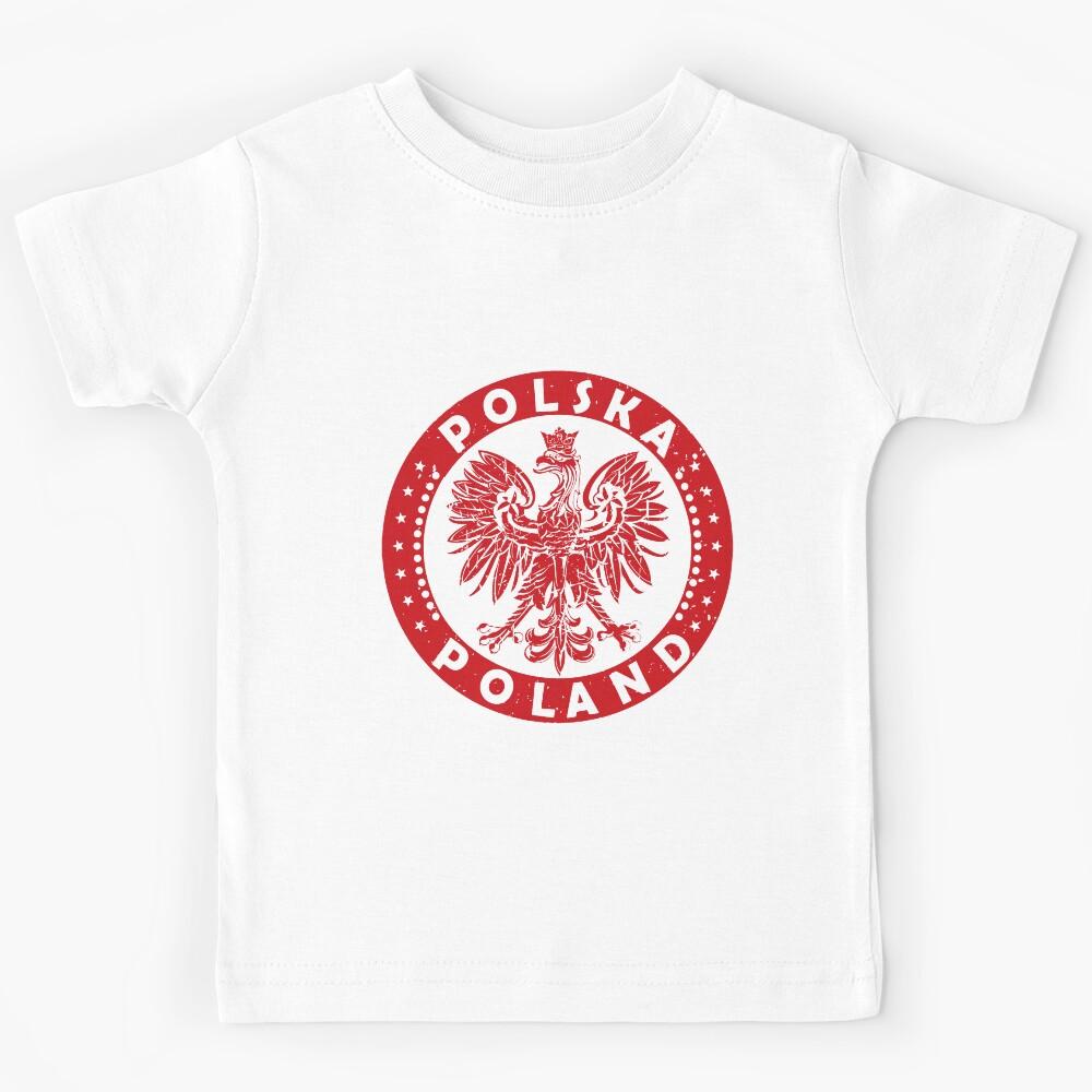 Polska Polish Eagle Vintage Distressed Poland Coat Of Arms Red Kids T-Shirt 170