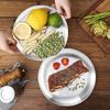 10-Piece Stainless Steel Dinner Plates, Round Salad Dessert Plates, Serving Plate for Home Kichten, Outdoor Camping, Snack, Pizza and BBQ