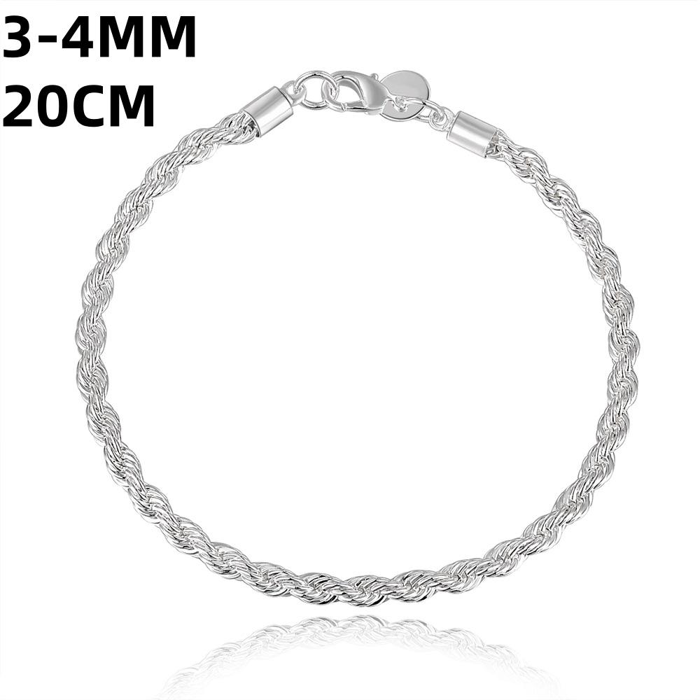 Creative Twisted Circle Chain Women Men Silver Color Bracelet Brand New High Quality 925 Fashion Jewelry Christmas Gift