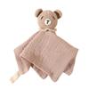Soft Cotton Baby Comforting Blanket with Adorable Animal Crochet Design Gentle Mood Appease Toy for Infant