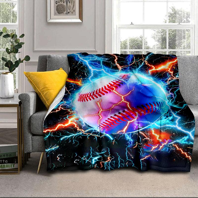 Soccer Ball Bursting Through Blanket Flannel Blanket for Bed, Sofa, Camping, Hiking, Picnic Essentials, Gift for Family Fan Gifts
