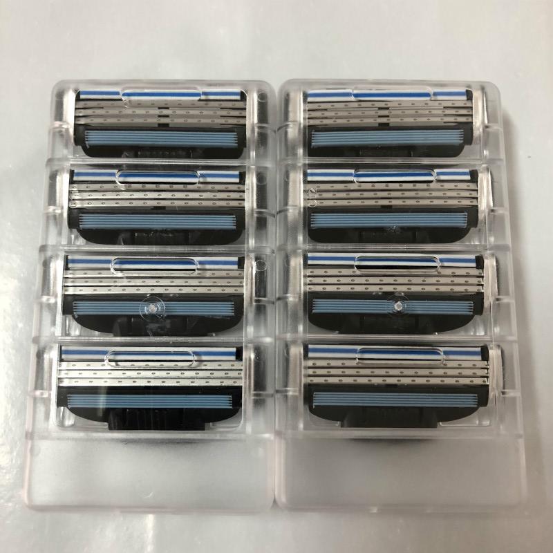 8pcs/pack Men's Razor Blade Compatible for Gillettee Mache 3 Mache Shaving Razor Blade