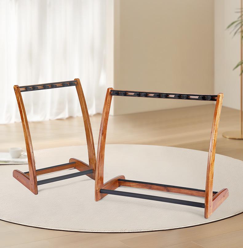 Solid Wood Multi-Guitar Display Stand with 5-Head and 3-Head Options