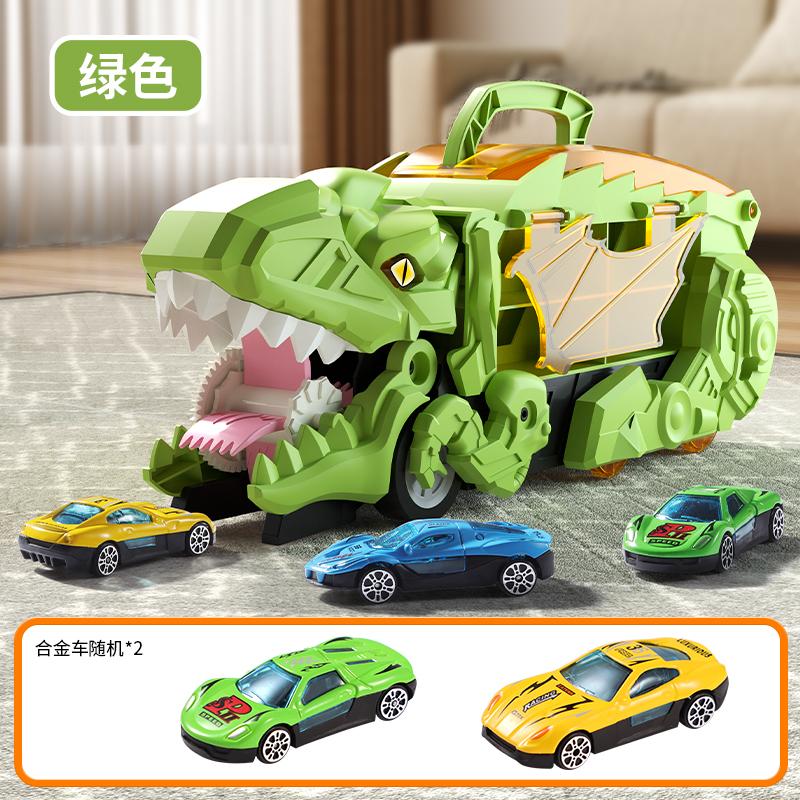 Non-Toxic Dinosaur Toys For Kids Children Ages 3-5 Car Track Set Dinosaur Transport Truck With Diecast Cars That Transform Into Dinosaurs