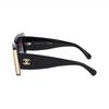 Chanel Quadratische Sonnenbrille Mit Logo-Muster Unisex-Sonnenbrille Schwarz Gold CH5435-C622/S6