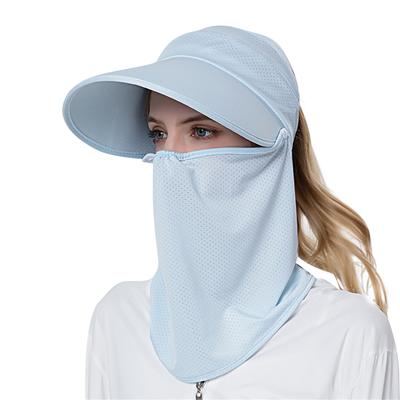 Chapéu feminino com aba larga para o rosto, chapéu de verão com aba larga, boné de beisebol respirável para mulheres, chapéu de ciclismo ao ar livre