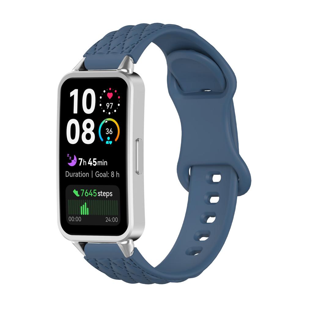Diamond Patterned Butterfly Buckle Silicone Waterproof Strap Suitable for Huawei Wristband 11/11 Pro 10 9 8 For HUAWEI Band