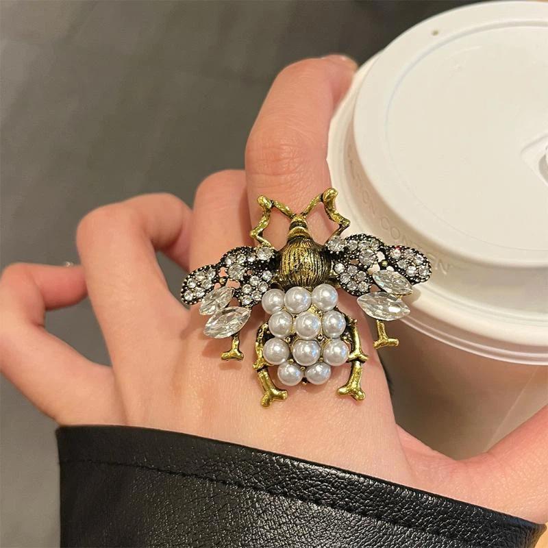 Cute Enamel Insect Rings Colorful Sparkling Rhinestone Ladybug Beetle Ring Punk Y2K Jewelry Gift For Women