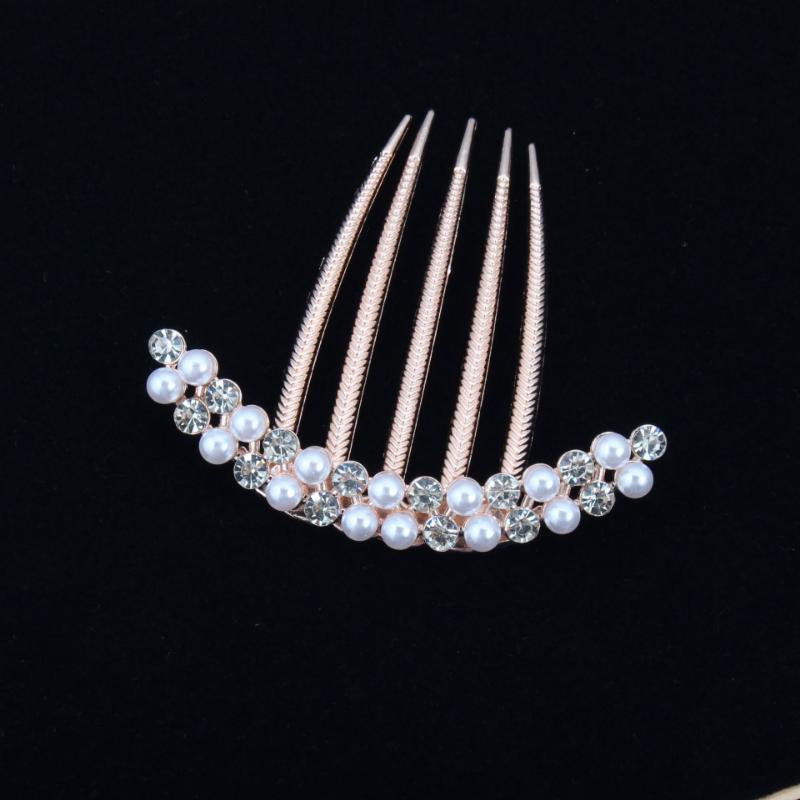 Pearl Alloy Comb Hairpin Hairpin Simple Hair Comb Temperament Hair Flower Hairpin Female Ball Head Hairpin Hair Accessories