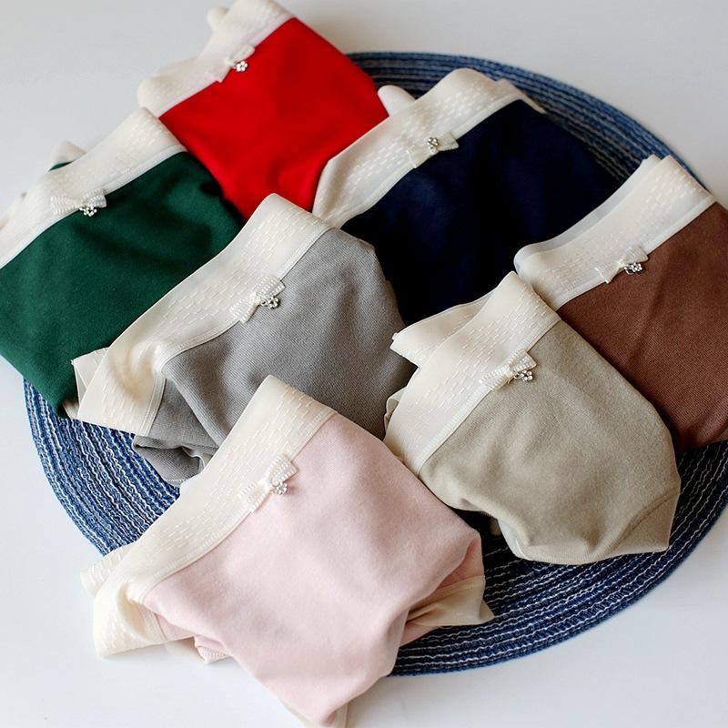 Mid-waist Panties Brushed Comfort Women's Underwear Triangle Soft Breathable Buttocks Bowknot Panty