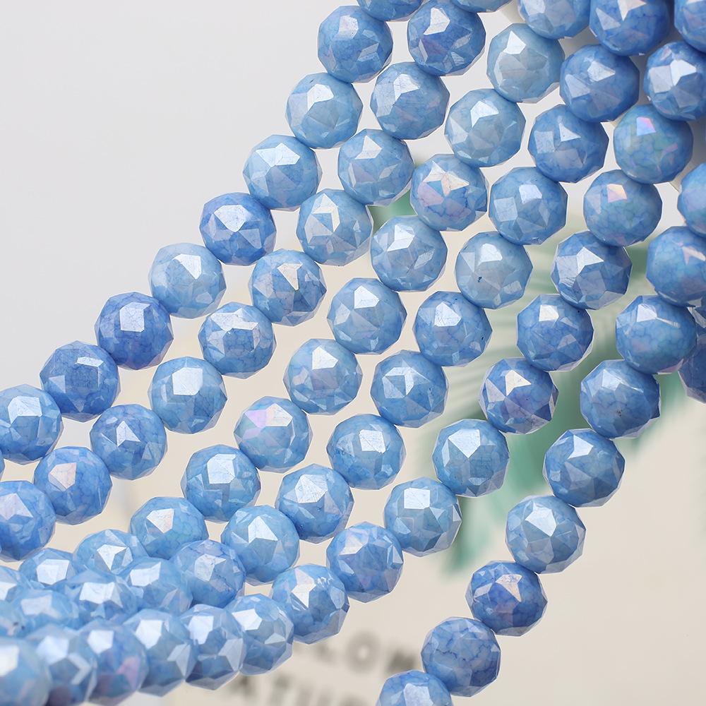8mm Colorful Ceramic Glass Flower Beads for DIY Jewelry Bracelet