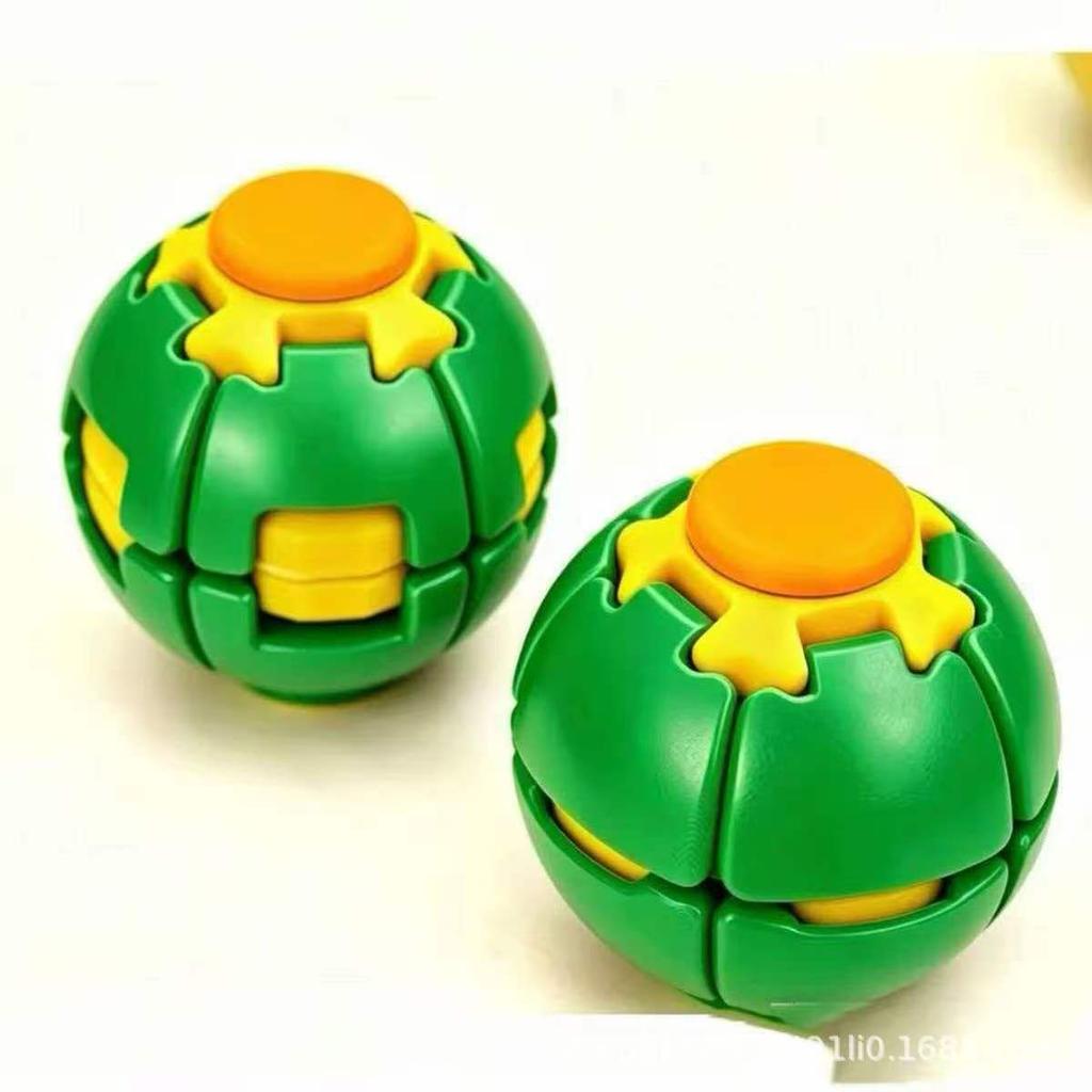 New Creative Stress Relief Finger Toy - Press to Transform and Spin Fidget Gyro - Anxiety Relief Sensory Novelty Gift