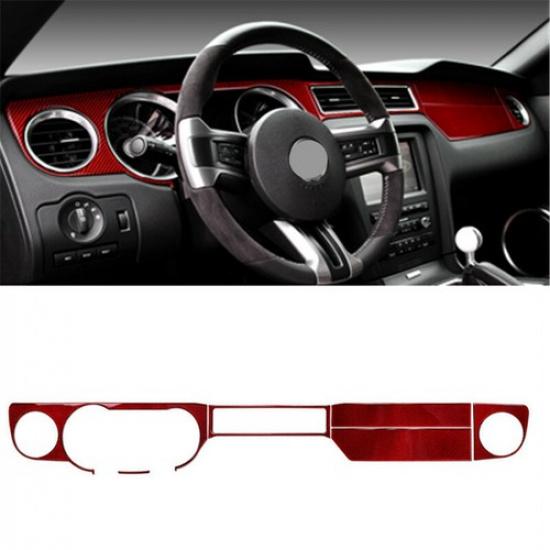 Red Carbon Fiber Car Front Dashboard Panel Air Vent Sticker For Mustang 09-13 SU