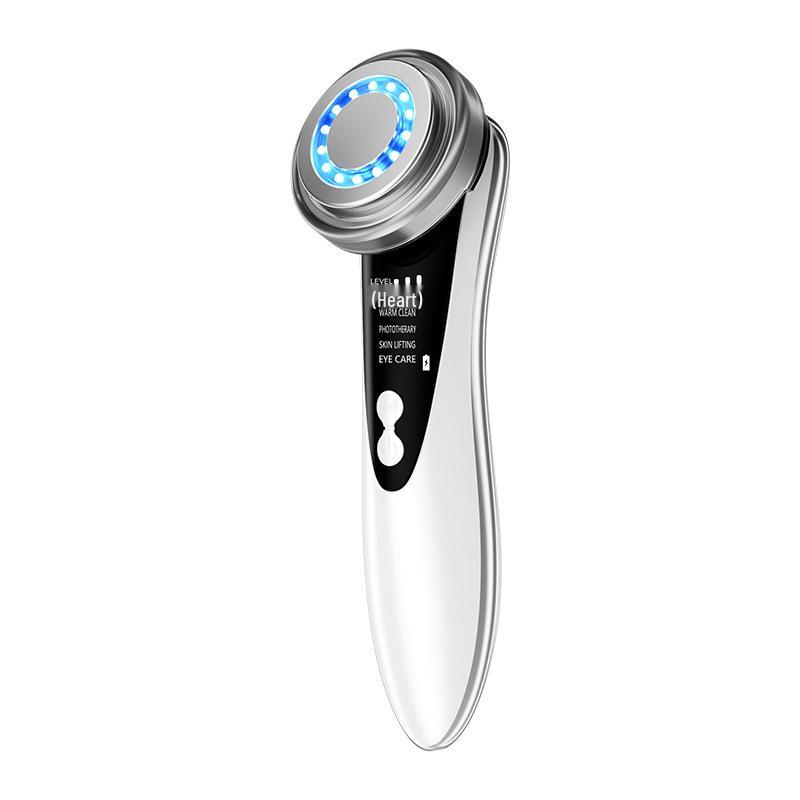 Ultrasonic Electronic Facial Beauty Device with Red & Blue Light Therapy