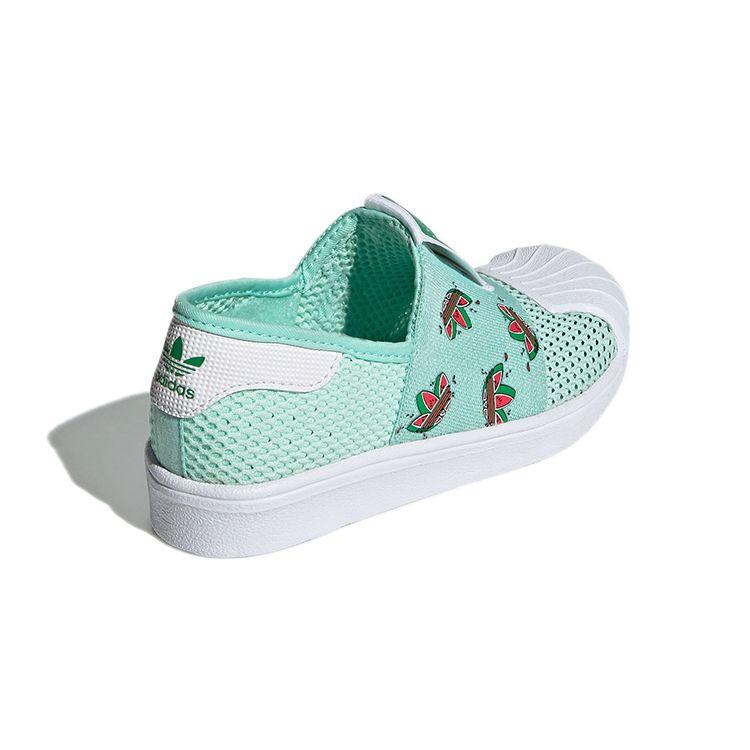Adidas Originals Superstar 360 Smr 360 C Breathable Low-Top Skate Shoes Kids Sneakers Green White FY9835