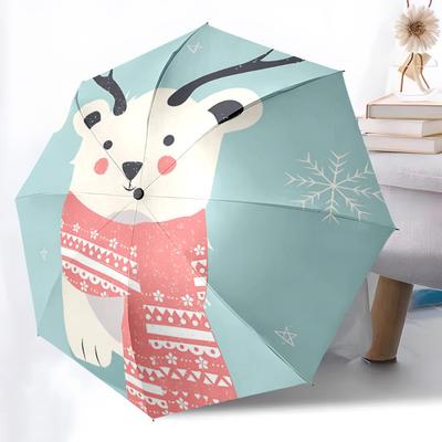 1pc Polar Bear Scarf Automatic Open/Close Umbrella Compact Folding Umbrella, All-Season Portable Umbrella for Women/Men F1124066