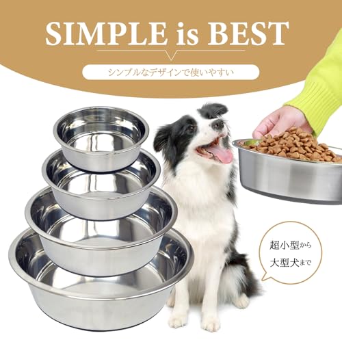 DOGPET Stainless Steel Bowl, Plate-Shaped, for Medium To Large Dogs, 900ml Capacity, with Silicone Non-Slip Grip, Silicone Gray, Medium Size
