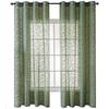 Modern Simple Small Fresh Green Big Leaves Household Curtains Bedroom Living Room Balcony Semi-Shading Shading Gauze Curtain Free