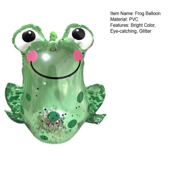 Frog Inflatable Toy Easy Storage Eye-Catching Shine Lightweight Fine Workmanship Entertainment PVC Glitter Sequins Flash Frog Ballon Beach Toy