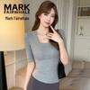Women's U-Neck Slim Fit Half-Sleeve T-Shirt