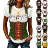 Women’s Casual Round Neck Short Sleeve Pullover T-Shirt with Festival Graphic Print Relaxed Fit Comfortable Style Top