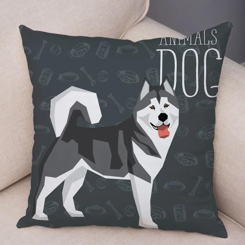 Sofa Home Pillowcase Color Schnauzer Dalmatians Cushion Cover Decorative Cartoon Dog Pet Animal Pillowcase