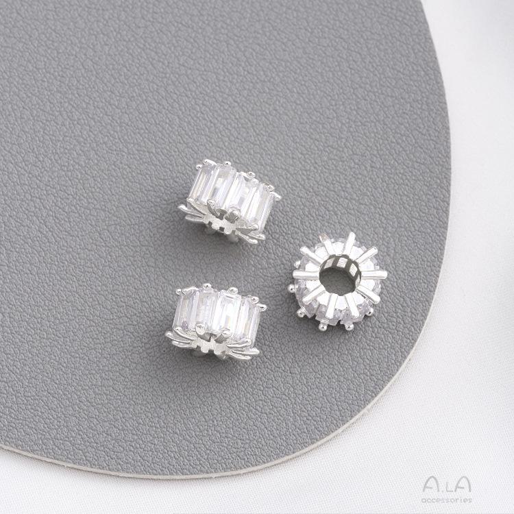 14K Gold-Plated Zircon Spacer Beads for DIY Jewelry