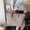 Borsa a tracolla classica vintage con stampa di lettere, grande capacità, da pendolare, da donna, in pelle PU, da ascella, a tracolla