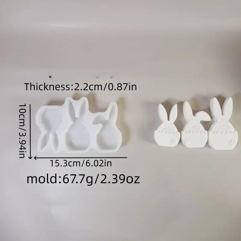 Latests Model Easter Eggshell Rabbit Silicone Mold - 3D Candle Resin Casting Mold with Bunny Face Pastel Color Easter Decoration