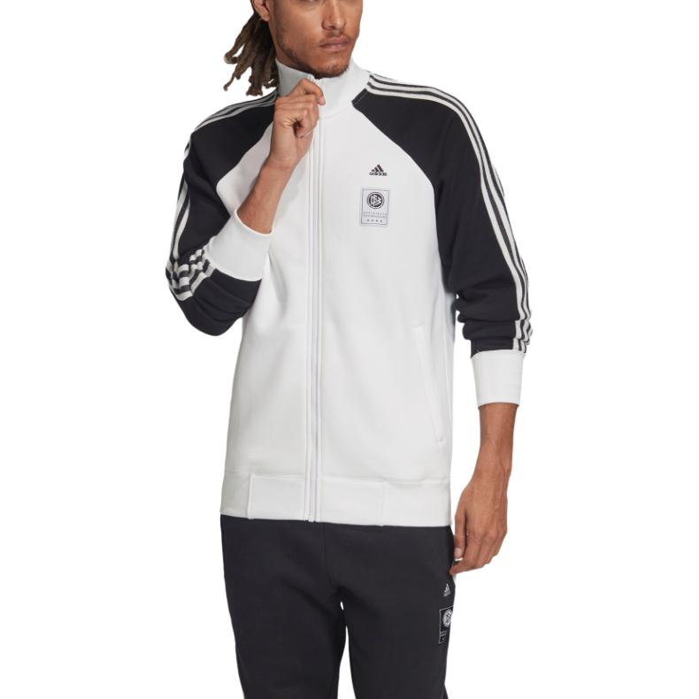 adidas DFB Icons Color Block Stehkragen Langarm Reißverschluss Jacke Herren Jacken Weiß FI1469