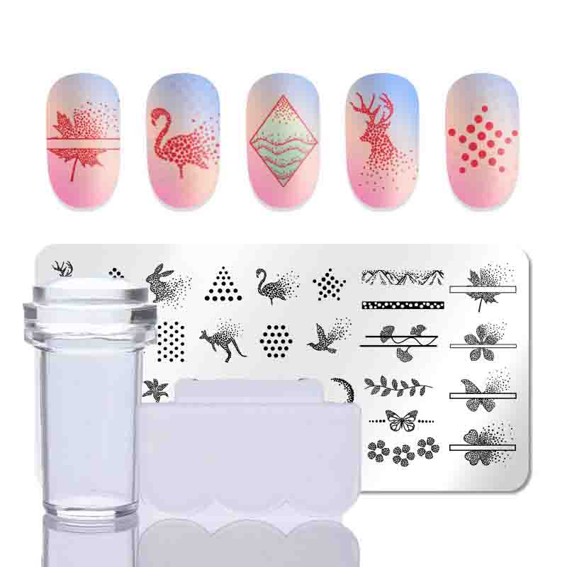 

2 шт./компл., штампы для дизайна ногтей во французском стиле, лист, цветок, трафареты из нержавеющей стали, инструменты для печати изображений для маникюра, 2 шт./компл.