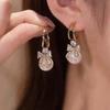 S925 Sterling Silver Stud Earrings with Zirconia Tassels - Fashionable Luxury Jewelry for Women