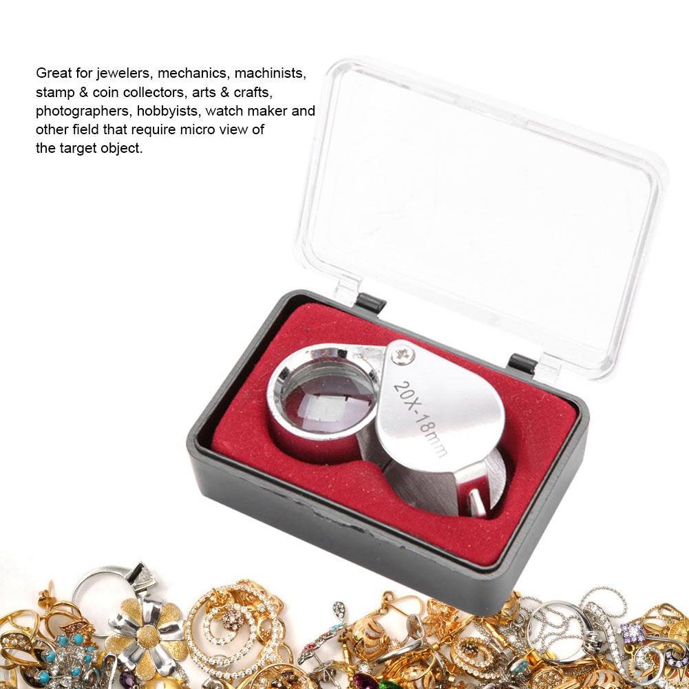 Portable Handheld 20X Magnifier Magnifying Glass Jewelry Watches Tool