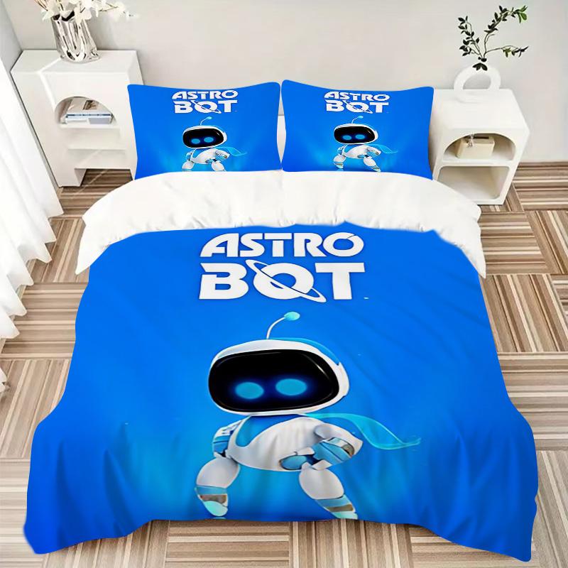 Astro Bot Adventure Print 3Pcs Bedding Setduvet Cover With 2 Bedropillowcase Home Birthday Gift