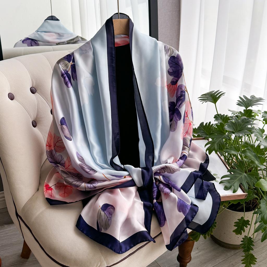 NEW Elegance Scarf Spring Summer Women Beach Sunscreen Fashion Party Shawl China Quality Silk Lady Popular Print Scarves Hijab