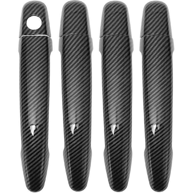Car Door Handle Cover Trim for Toyota Camry 2007-2011 |Side Door Handle Cover| Durable| 1 Set Black углеродного волокна черного