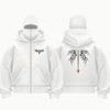 Y2k Gothic Bone Dragon Print Hooded Sweatshirt  Unisex Casual Pullover with Front Zipper Machine