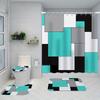Water-Resistant Bathroom Set With Non-Slip Rug, Toilet Cover, Bath Mat, And 12 Hooks - Fashion Themed Polyester Bath Ensemble, E