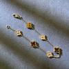 9MM Mini Six-flower Four-leaf Clover Bracelet White Mother-of-pearl Purple Chalcedony CNC Craft Simple and Versatile High-end Bracelet